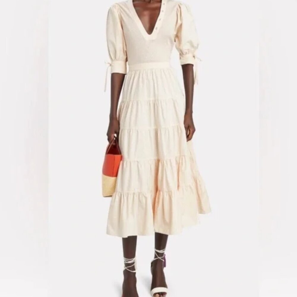 ULLA JOHNSON - Wilda Dress Oatmeal/ Cream - Size M